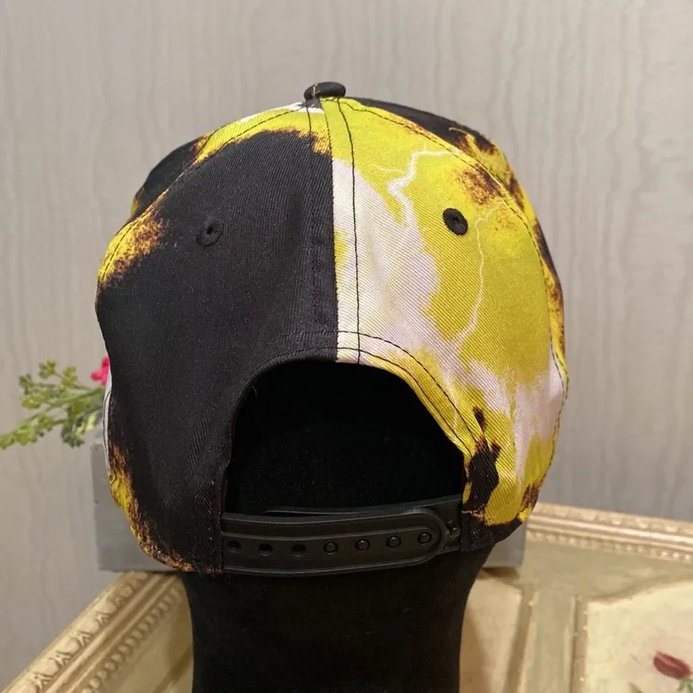 Pokemon Bioworld Adjustable Snap Back Pikachu Cap Hat Tie Dye Acid Wash Unisex